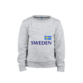 Детский свитшот хлопок с принтом Сборная Швеции - 10 , 100% хлопок | круглый вырез горловины, эластичные манжеты, пояс и воротник | football | сборная швеции | флаг швеции | футбол | швеция