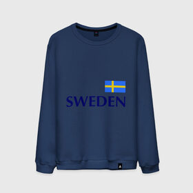 Мужской свитшот хлопок с принтом Сборная Швеции - 10 , 100% хлопок |  | football | сборная швеции | флаг швеции | футбол | швеция