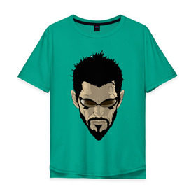Мужская футболка хлопок Oversize с принтом Deus Ex Human Revolution - Adam Jensen , 100% хлопок | свободный крой, круглый ворот, “спинка” длиннее передней части | адам дженсен | игры | компьютерные игры | персонаж