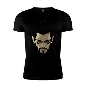 Мужская футболка премиум с принтом Deus Ex Human Revolution - Adam Jensen , 92% хлопок, 8% лайкра | приталенный силуэт, круглый вырез ворота, длина до линии бедра, короткий рукав | адам дженсен | игры | компьютерные игры | персонаж