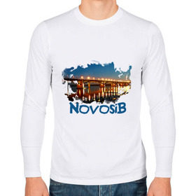 Мужской лонгслив хлопок с принтом Novosib print , 100% хлопок |  | город | города | мост | новосиб | новосибирск | нск
