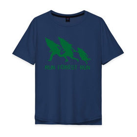 Мужская футболка хлопок Oversize с принтом Беги лес , 100% хлопок | свободный крой, круглый ворот, “спинка” длиннее передней части | eco | run forest run | беги лес беги | зеленые технологии | зелень | лес | планета | чистота | эко | экология