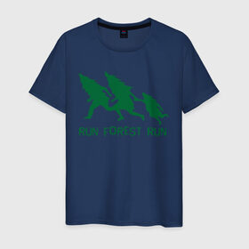 Мужская футболка хлопок с принтом Беги лес , 100% хлопок | прямой крой, круглый вырез горловины, длина до линии бедер, слегка спущенное плечо. | eco | run forest run | беги лес беги | зеленые технологии | зелень | лес | планета | чистота | эко | экология