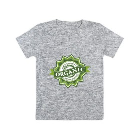 Детская футболка хлопок с принтом Настоящая органика , 100% хлопок | круглый вырез горловины, полуприлегающий силуэт, длина до линии бедер | eco | organic | зеленые технологии | зелень | натуральный | натуральный продукт | планета | сертификат | чистота | эко | экология