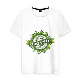 Мужская футболка хлопок с принтом Настоящая органика , 100% хлопок | прямой крой, круглый вырез горловины, длина до линии бедер, слегка спущенное плечо. | eco | organic | зеленые технологии | зелень | натуральный | натуральный продукт | планета | сертификат | чистота | эко | экология