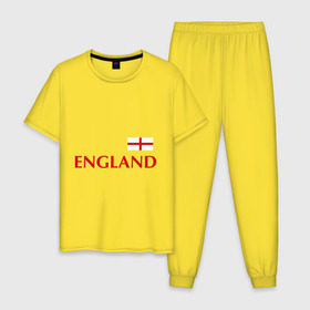 Мужская пижама хлопок с принтом Сборная Англии - Стивен Джеррард 4 , 100% хлопок | брюки и футболка прямого кроя, без карманов, на брюках мягкая резинка на поясе и по низу штанин
 | Тематика изображения на принте: англия | сборная англии | стивен джеррард | флаг англии | футбол