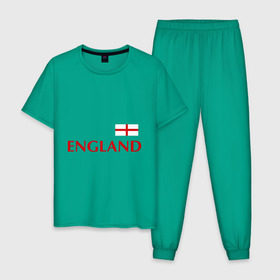 Мужская пижама хлопок с принтом Сборная Англии - 10 , 100% хлопок | брюки и футболка прямого кроя, без карманов, на брюках мягкая резинка на поясе и по низу штанин
 | англия | руни | сборная англии | флаг англии | футбол