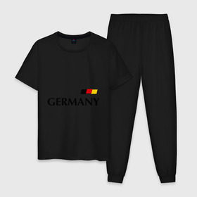 Мужская пижама хлопок с принтом Сборная Германии - 10 , 100% хлопок | брюки и футболка прямого кроя, без карманов, на брюках мягкая резинка на поясе и по низу штанин
 | football | германия | подольски | сборная германии | футбол