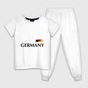 Детская пижама хлопок с принтом Сборная Германии - 13 , 100% хлопок |  брюки и футболка прямого кроя, без карманов, на брюках мягкая резинка на поясе и по низу штанин
 | football | германия | мюллер | сборная германии | футбол