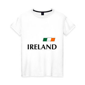 Женская футболка хлопок с принтом Сборная Ирландии - 7 , 100% хлопок | прямой крой, круглый вырез горловины, длина до линии бедер, слегка спущенное плечо | 