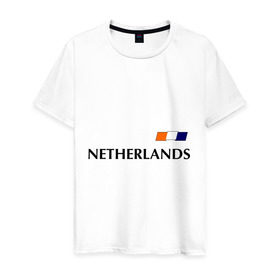 Мужская футболка хлопок с принтом Сборная Нидерландов - 7 , 100% хлопок | прямой крой, круглый вырез горловины, длина до линии бедер, слегка спущенное плечо. | football | голландия | нидерланды | сборная нидерланд