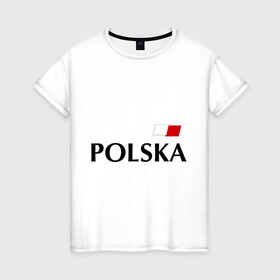 Женская футболка хлопок с принтом Сборная Польши - 9 , 100% хлопок | прямой крой, круглый вырез горловины, длина до линии бедер, слегка спущенное плечо | football | евро 2012 | польша | сборная польши
