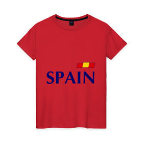 Женская футболка хлопок с принтом Сборная Испании - Хави 8 , 100% хлопок | прямой крой, круглый вырез горловины, длина до линии бедер, слегка спущенное плечо | football | испания | сборная испании | хави
