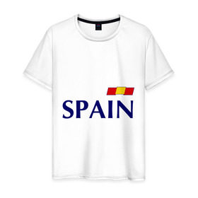 Мужская футболка хлопок с принтом Сборная Испании - Хави 8 , 100% хлопок | прямой крой, круглый вырез горловины, длина до линии бедер, слегка спущенное плечо. | football | испания | сборная испании | хави