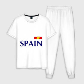 Мужская пижама хлопок с принтом Сборная Испании - 10 , 100% хлопок | брюки и футболка прямого кроя, без карманов, на брюках мягкая резинка на поясе и по низу штанин
 | football | евро 2012 | испания евро 2016 euro2016 euro 2016 | сборная испании