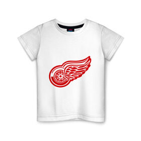 Детская футболка хлопок с принтом Detroit Red Wings Pavel Datsyuk - Павел Дацюк , 100% хлопок | круглый вырез горловины, полуприлегающий силуэт, длина до линии бедер | Тематика изображения на принте: нхл