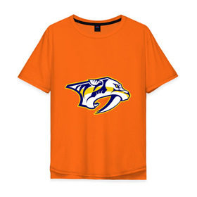 Мужская футболка хлопок Oversize с принтом Nashville Predators Radulov - Радулов 47 , 100% хлопок | свободный крой, круглый ворот, “спинка” длиннее передней части | национальная хоккейная лига | нхл | радулов