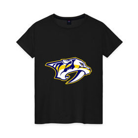Женская футболка хлопок с принтом Nashville Predators Radulov - Радулов 47 , 100% хлопок | прямой крой, круглый вырез горловины, длина до линии бедер, слегка спущенное плечо | национальная хоккейная лига | нхл | радулов