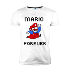 Мужская футболка премиум с принтом Mario forever , 92% хлопок, 8% лайкра | приталенный силуэт, круглый вырез ворота, длина до линии бедра, короткий рукав | nintendo | марио | нинтендо