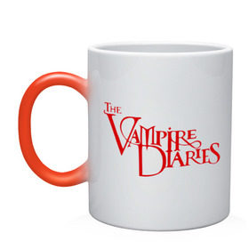 Кружка хамелеон с принтом The Vampire Diaries , керамика | меняет цвет при нагревании, емкость 330 мл | the vampire diaries | дневники вампира | лого | логотип | сериалы | тв