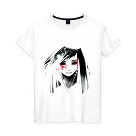 Женская футболка хлопок с принтом лицо аниме 1 , 100% хлопок | прямой крой, круглый вырез горловины, длина до линии бедер, слегка спущенное плечо | anime | японские мультики