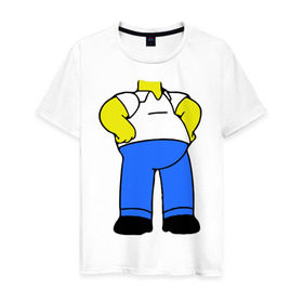Мужская футболка хлопок с принтом тело Гомера , 100% хлопок | прямой крой, круглый вырез горловины, длина до линии бедер, слегка спущенное плечо. | гомер без головы