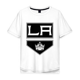Мужская футболка хлопок Oversize с принтом Los Angeles Kings - Лос Анджелес , 100% хлопок | свободный крой, круглый ворот, “спинка” длиннее передней части | la | los angeles kings | nhl | кубок стенли | лос анджелес кингс | нхл | хоккей
