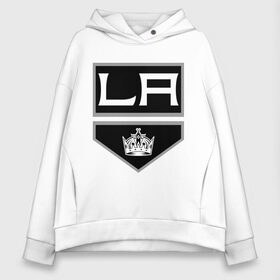 Женское худи Oversize хлопок с принтом Los Angeles Kings - Лос Анджелес , френч-терри — 70% хлопок, 30% полиэстер. Мягкий теплый начес внутри —100% хлопок | боковые карманы, эластичные манжеты и нижняя кромка, капюшон на магнитной кнопке | la | los angeles kings | nhl | кубок стенли | лос анджелес кингс | нхл | хоккей