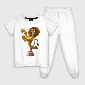 Детская пижама хлопок с принтом Алекс когти , 100% хлопок |  брюки и футболка прямого кроя, без карманов, на брюках мягкая резинка на поясе и по низу штанин
 | лев | лев алекс | мадагаскар | мультики