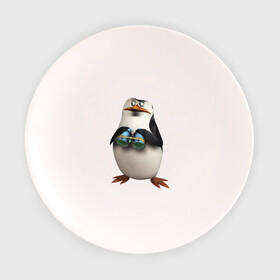 Тарелка с принтом Пингвин с биноклем , фарфор | диаметр - 210 мм
диаметр для нанесения принта - 120 мм | пингвин