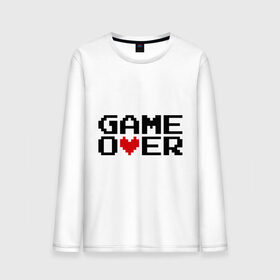 Мужской лонгслив хлопок с принтом game over 8 bit , 100% хлопок |  | 8 bit | 8 бит | 8bit | 8бит | game over | игра окончена