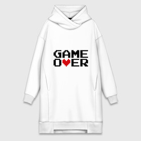 Платье-худи хлопок с принтом game over 8 bit ,  |  | 8 bit | 8 бит | 8bit | 8бит | game over | игра окончена