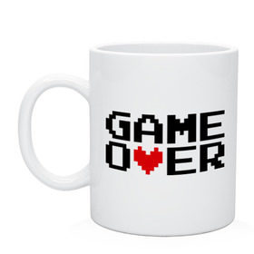 Кружка с принтом game over 8 bit , керамика | объем — 330 мл, диаметр — 80 мм. Принт наносится на бока кружки, можно сделать два разных изображения | 8 bit | 8 бит | 8bit | 8бит | game over | игра окончена