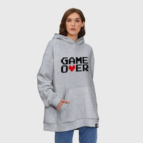 Худи SuperOversize хлопок с принтом game over 8 bit , 70% хлопок, 30% полиэстер, мягкий начес внутри | карман-кенгуру, эластичная резинка на манжетах и по нижней кромке, двухслойный капюшон
 | 8 bit | 8 бит | 8bit | 8бит | game over | игра окончена