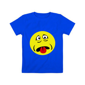 Детская футболка хлопок с принтом Грустный смайл , 100% хлопок | круглый вырез горловины, полуприлегающий силуэт, длина до линии бедер | smile | грустный | грусть | смайл | смайлик