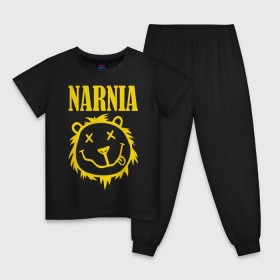 Детская пижама хлопок с принтом Narnia , 100% хлопок |  брюки и футболка прямого кроя, без карманов, на брюках мягкая резинка на поясе и по низу штанин
 | Тематика изображения на принте: nirvana | антибренд | музыка | нирвана | рок