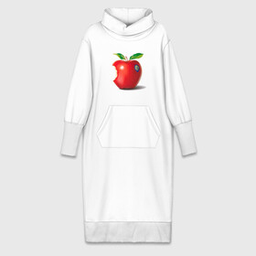 Платье удлиненное хлопок с принтом откусанное яблоко ,  |  | Тематика изображения на принте: apple | вкусное | девушкам | фрукты | фрукты и ягоды | яблоко