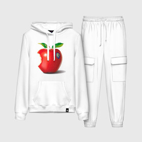 Женский костюм хлопок (с толстовкой) с принтом откусанное яблоко ,  |  | apple | вкусное | девушкам | фрукты | фрукты и ягоды | яблоко