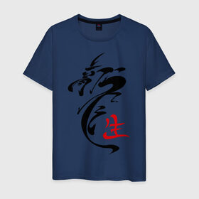Мужская футболка хлопок с принтом иероглиф дракон , 100% хлопок | прямой крой, круглый вырез горловины, длина до линии бедер, слегка спущенное плечо. | азия | картинки | китайский