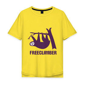 Мужская футболка хлопок Oversize с принтом Freeclimber , 100% хлопок | свободный крой, круглый ворот, “спинка” длиннее передней части | climb | freeclimber | альпинизм | альпинисты | горы | скалолазанье | скалолазы | спорт