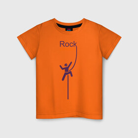 Детская футболка хлопок с принтом Альпинист на человеке , 100% хлопок | круглый вырез горловины, полуприлегающий силуэт, длина до линии бедер | 