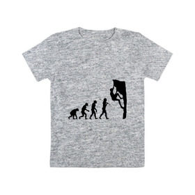 Детская футболка хлопок с принтом Эволюция альпиниста , 100% хлопок | круглый вырез горловины, полуприлегающий силуэт, длина до линии бедер | Тематика изображения на принте: climb | climber | альпинизм | альпинист | альпинисты | горы | путь | скалолазанье | скалолазы | спорт | эволюция