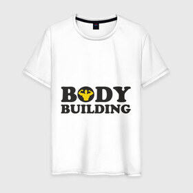 Мужская футболка хлопок с принтом Bodybuilding black , 100% хлопок | прямой крой, круглый вырез горловины, длина до линии бедер, слегка спущенное плечо. | 
