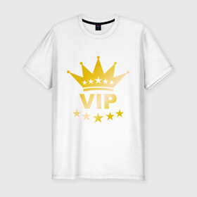Мужская футболка премиум с принтом VIP золото , 92% хлопок, 8% лайкра | приталенный силуэт, круглый вырез ворота, длина до линии бедра, короткий рукав | dj | rnb | vip золото | клубная музыка | клубные