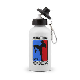 Бутылка спортивная с принтом Muay Thai Kickboxing , металл | емкость — 500 мл, в комплекте две пластиковые крышки и карабин для крепления | Тематика изображения на принте: кикбоксинг | муай тай