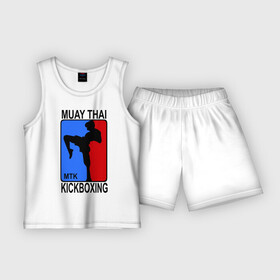 Детская пижама с шортами хлопок с принтом Muay Thai  Kickboxing ,  |  | кикбоксинг | муай тай