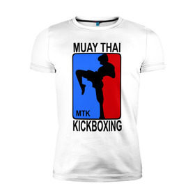 Мужская футболка премиум с принтом Muay Thai Kickboxing , 92% хлопок, 8% лайкра | приталенный силуэт, круглый вырез ворота, длина до линии бедра, короткий рукав | кикбоксинг | муай тай