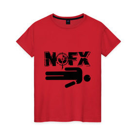 Женская футболка хлопок с принтом NOFX crushman , 100% хлопок | прямой крой, круглый вырез горловины, длина до линии бедер, слегка спущенное плечо | nofx crushman | музыка | рок и панк