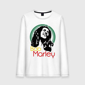 Мужской лонгслив хлопок с принтом Saint Bob Marley , 100% хлопок |  | bob marley | saint bob marley | боб марли | музыка | регги