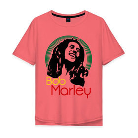 Мужская футболка хлопок Oversize с принтом Saint Bob Marley , 100% хлопок | свободный крой, круглый ворот, “спинка” длиннее передней части | bob marley | saint bob marley | боб марли | музыка | регги